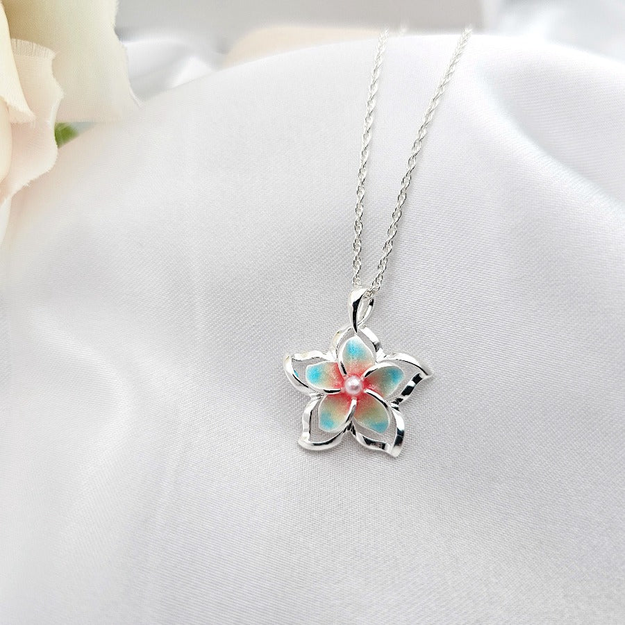 Sterling Silver Plumeria Necklace