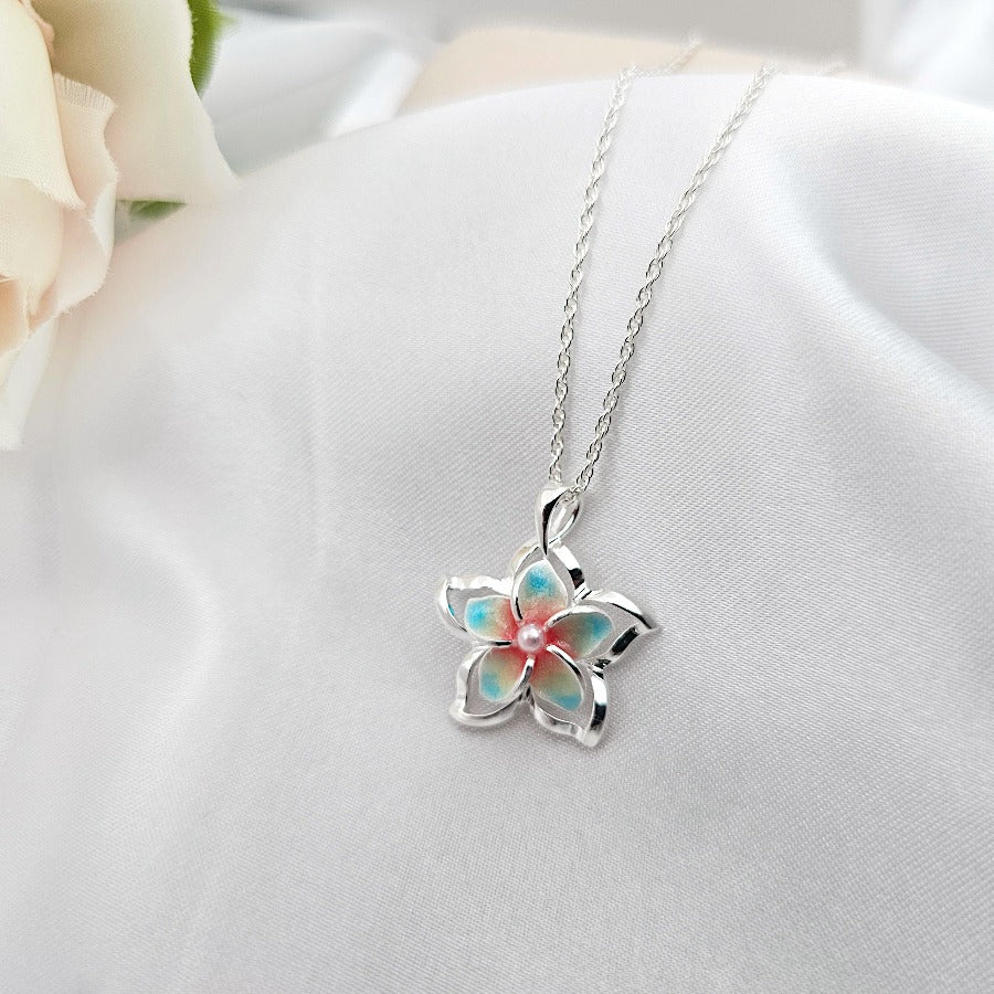 Sterling Silver Plumeria Necklace