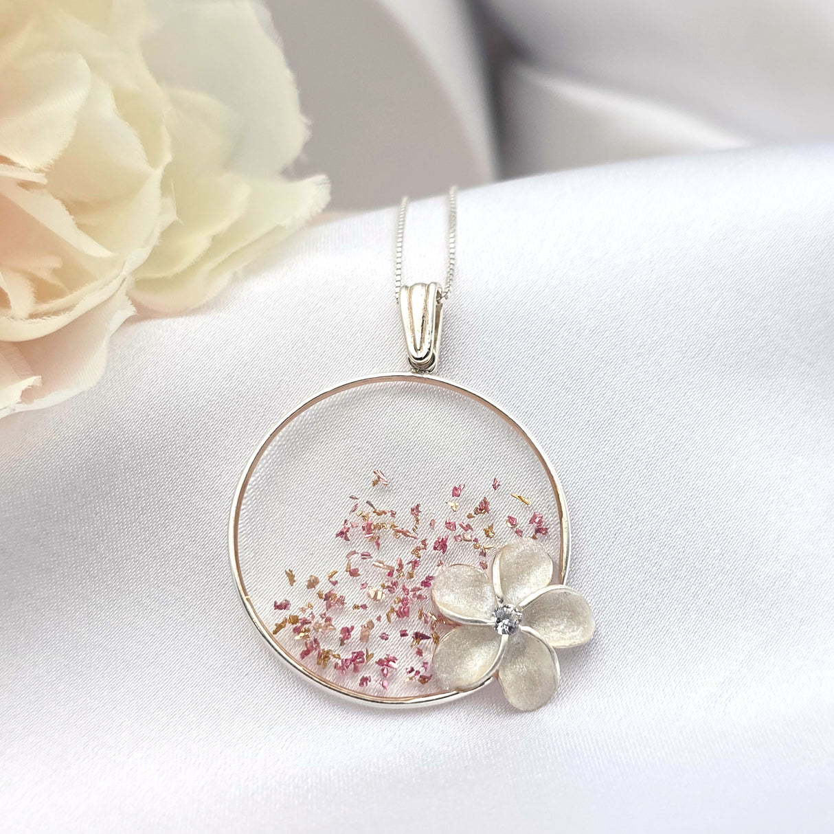 Hawaiian Plumeria Necklace Pendant for Women 925 Sterling Silver