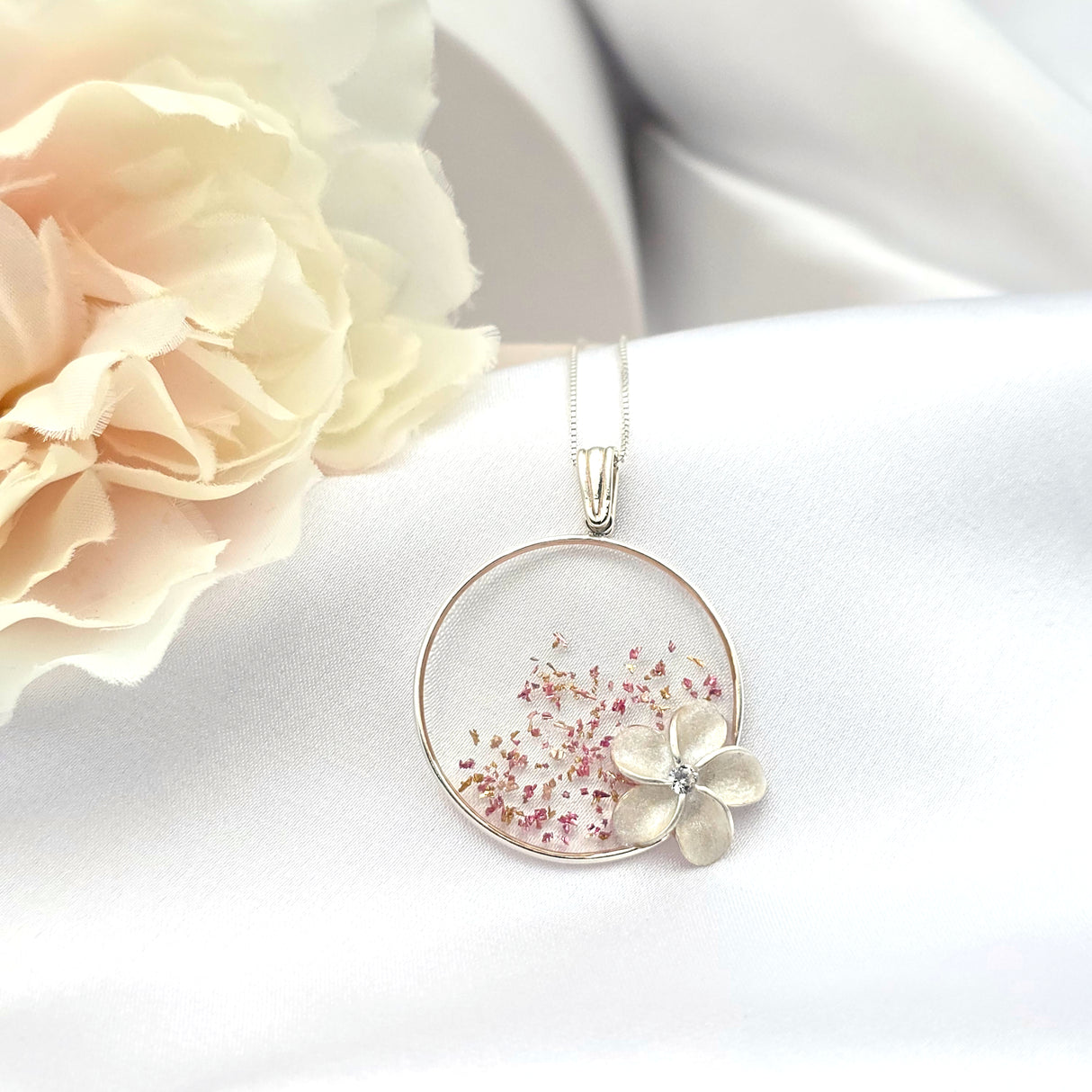 Hawaiian Plumeria Necklace Pendant for Women 925 Sterling Silver