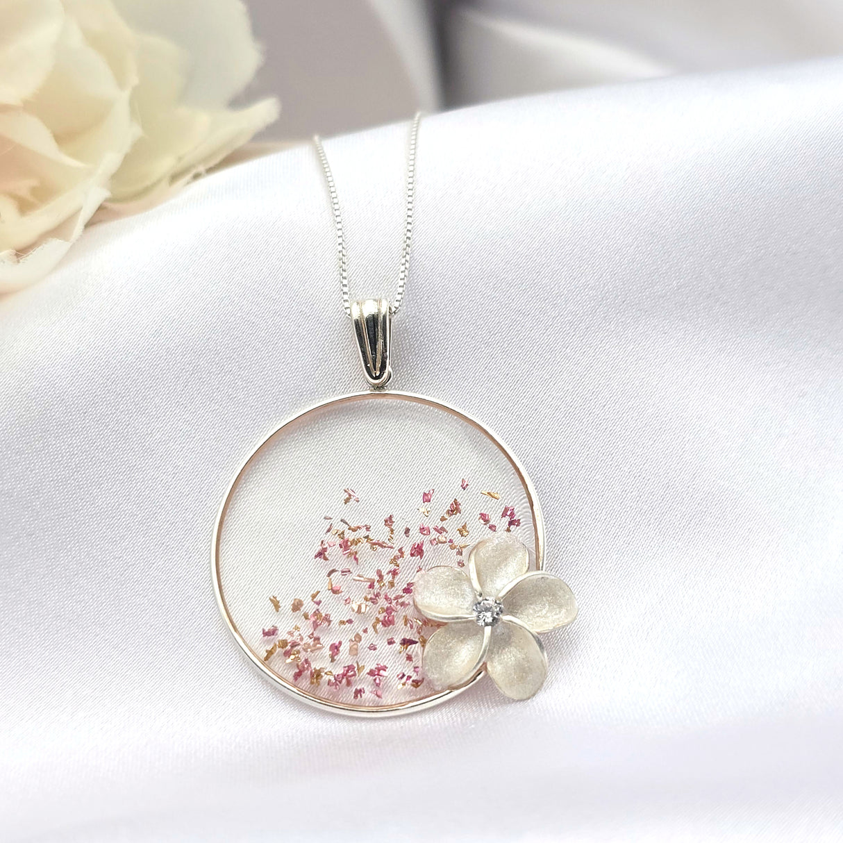 Hawaiian Plumeria Necklace Pendant for Women 925 Sterling Silver