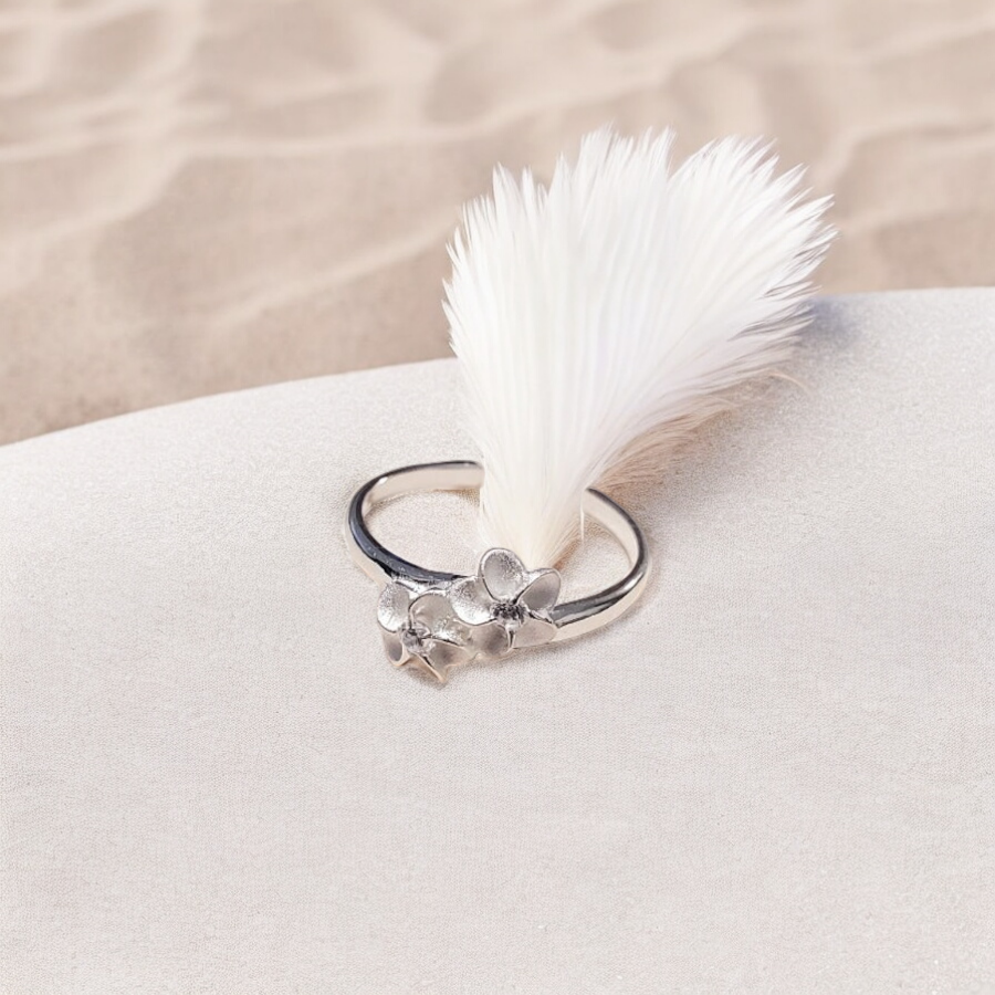 Sterling Silver Plumeria Toe Ring