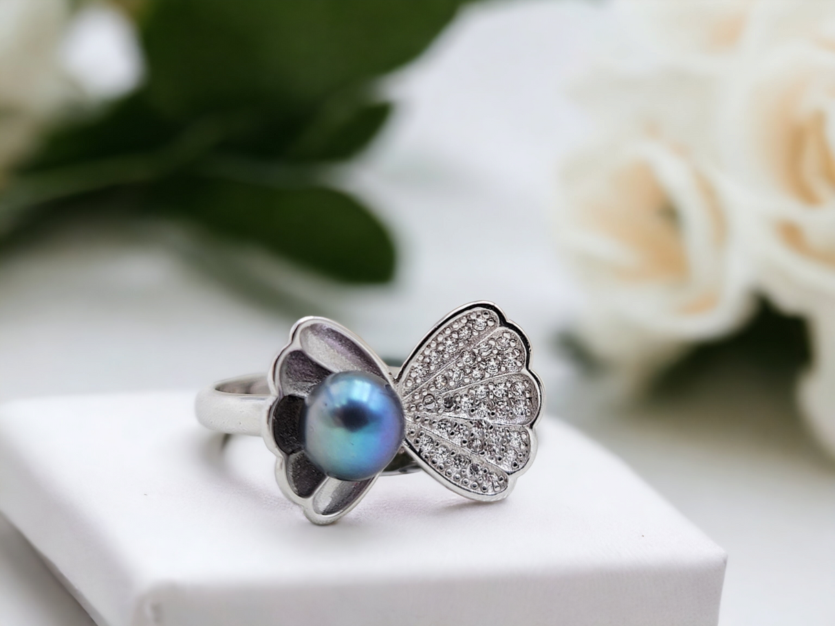 925 sterling silver pearl ring