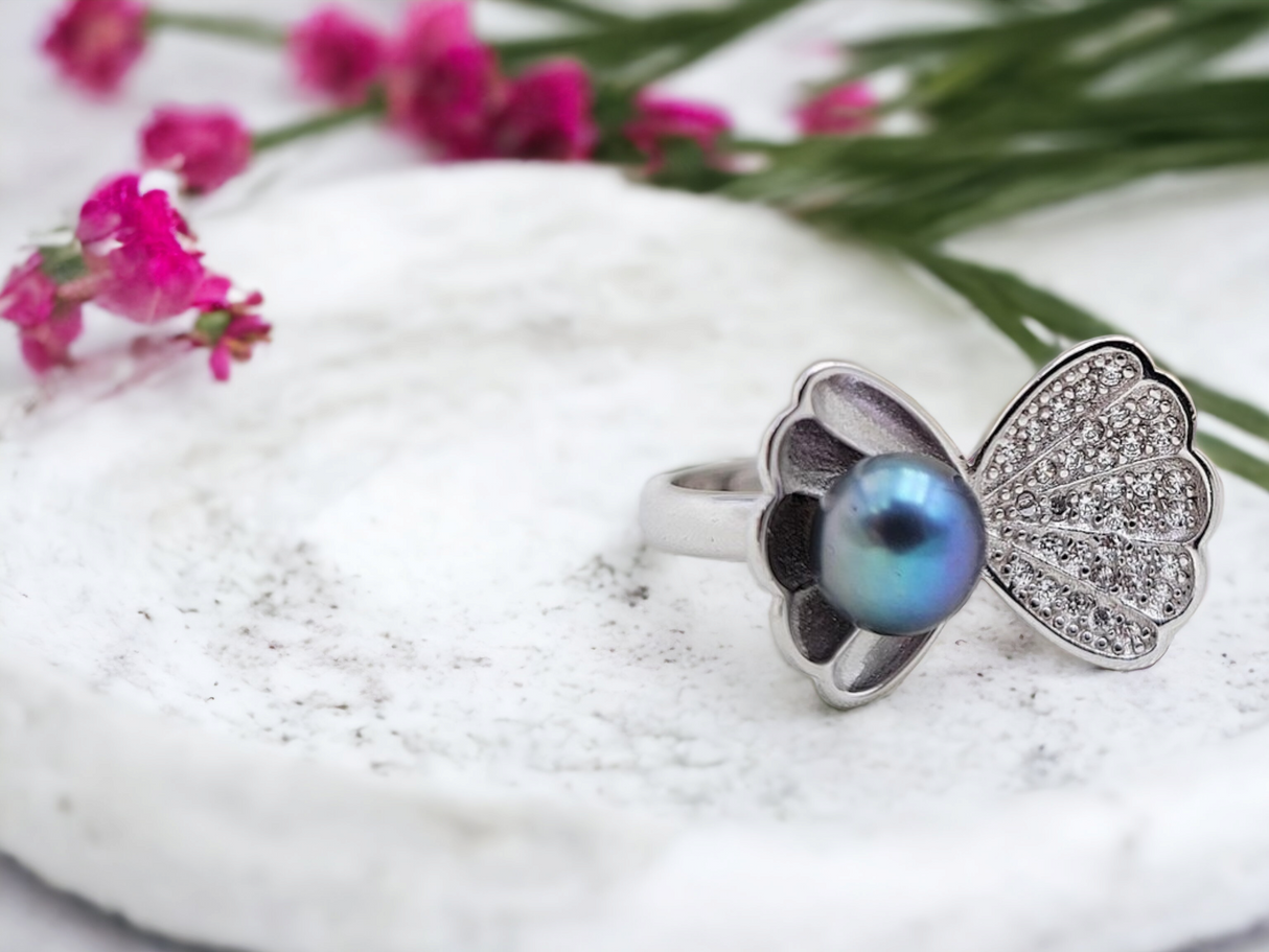 925 sterling silver pearl ring
