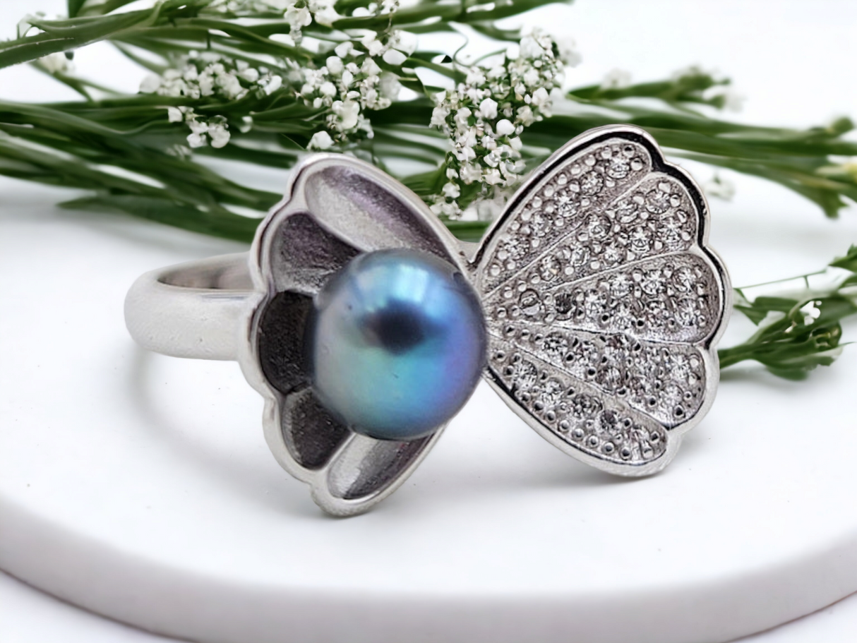 925 sterling silver pearl ring