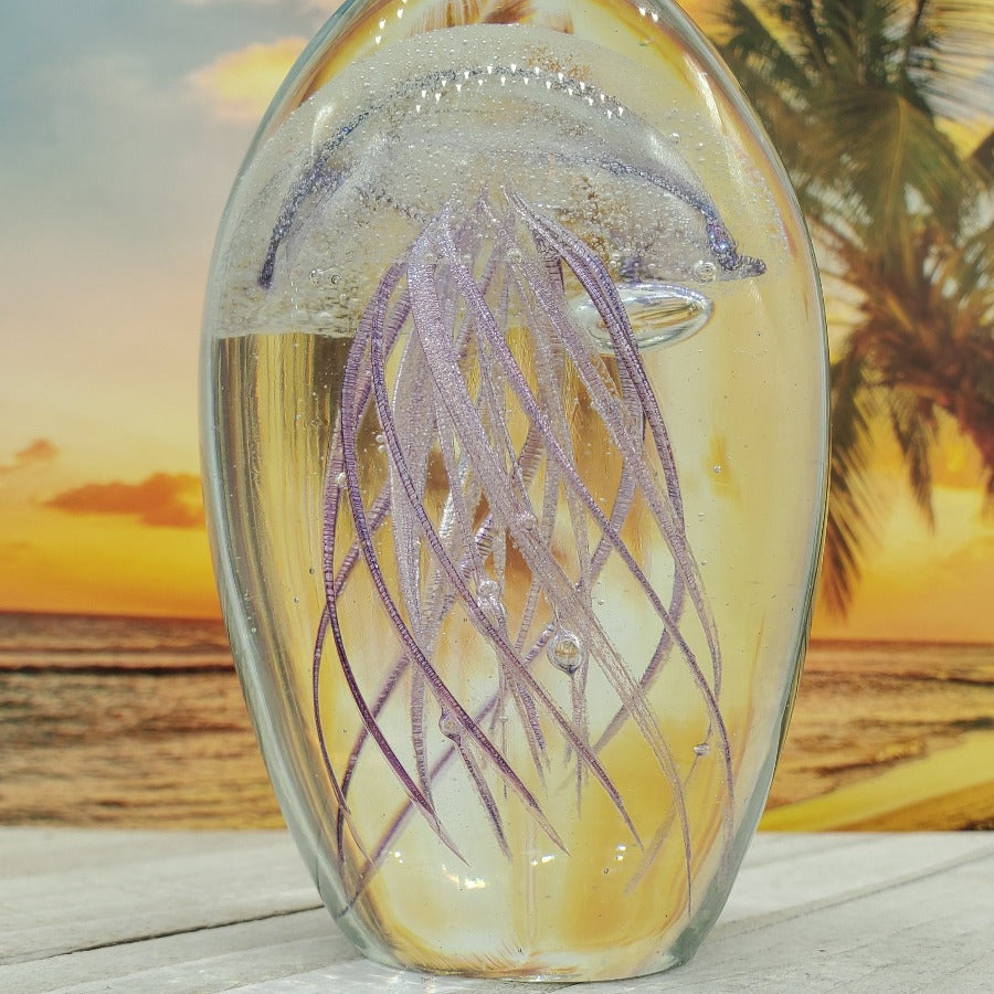 Glow in the dark glass jellyfish - Coastal Sea Treasures