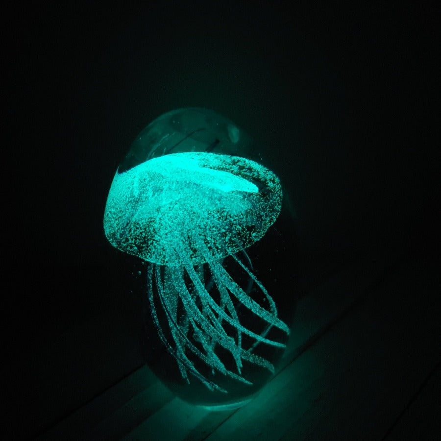 Glow in the dark glass jellyfish - Coastal Sea Treasures