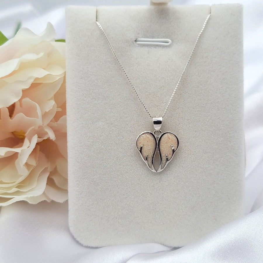 925 Sterling Silver Bahamas Sand Angel Wings Necklace
