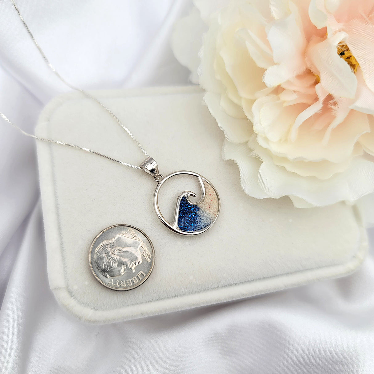 925 sterling silver bahamas ocean wave necklace