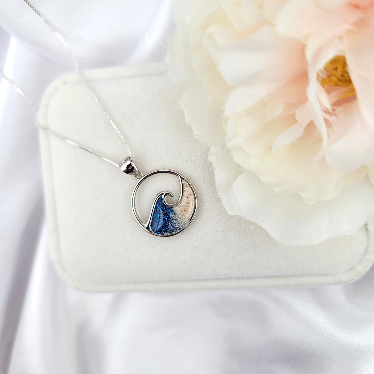 925 sterling silver bahamas ocean wave necklace