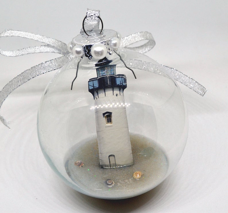 Lighthouse Ornament, Beach Christmas Ornament