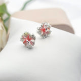 925 sterling silver hibiscus earrings