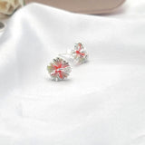 925 sterling silver hibiscus earrings