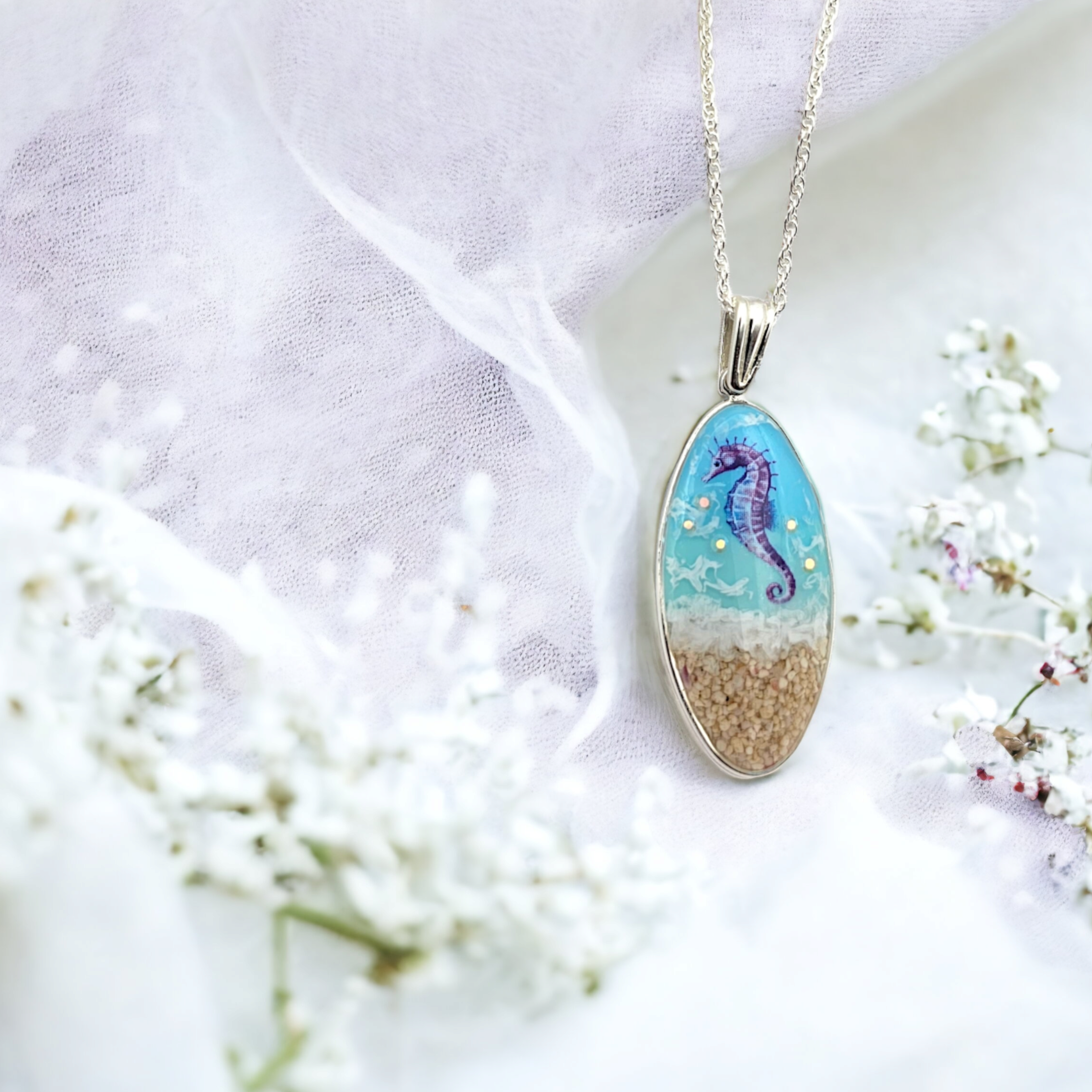 Ocean Necklace Seahorse Jewelry 925 Sterling Silver Beach Gifts