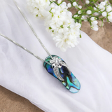 Abalone Shell Flip flop necklace, 925 sterling silver jewelry