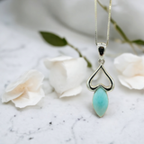 925 sterling silver larimar necklace