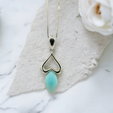 925 sterling silver larimar necklace