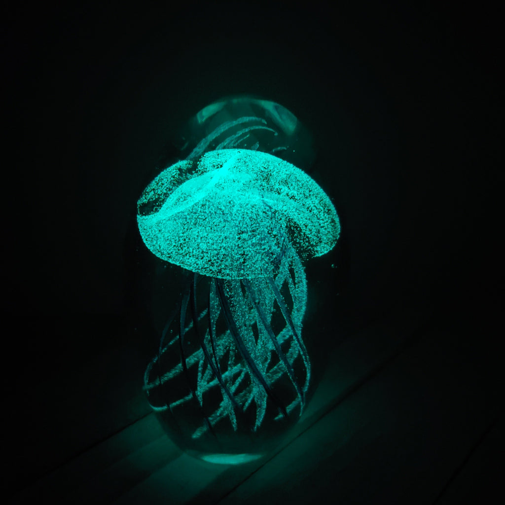 Glow in the dark glass jellyfish - Coastal Sea Treasures