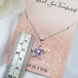 Sterling Silver Purple Plumeria Flower Pendant