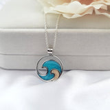 925 sterling silver ocean wave necklace