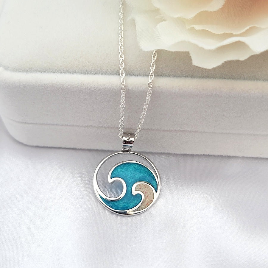 925 sterling silver ocean wave necklace