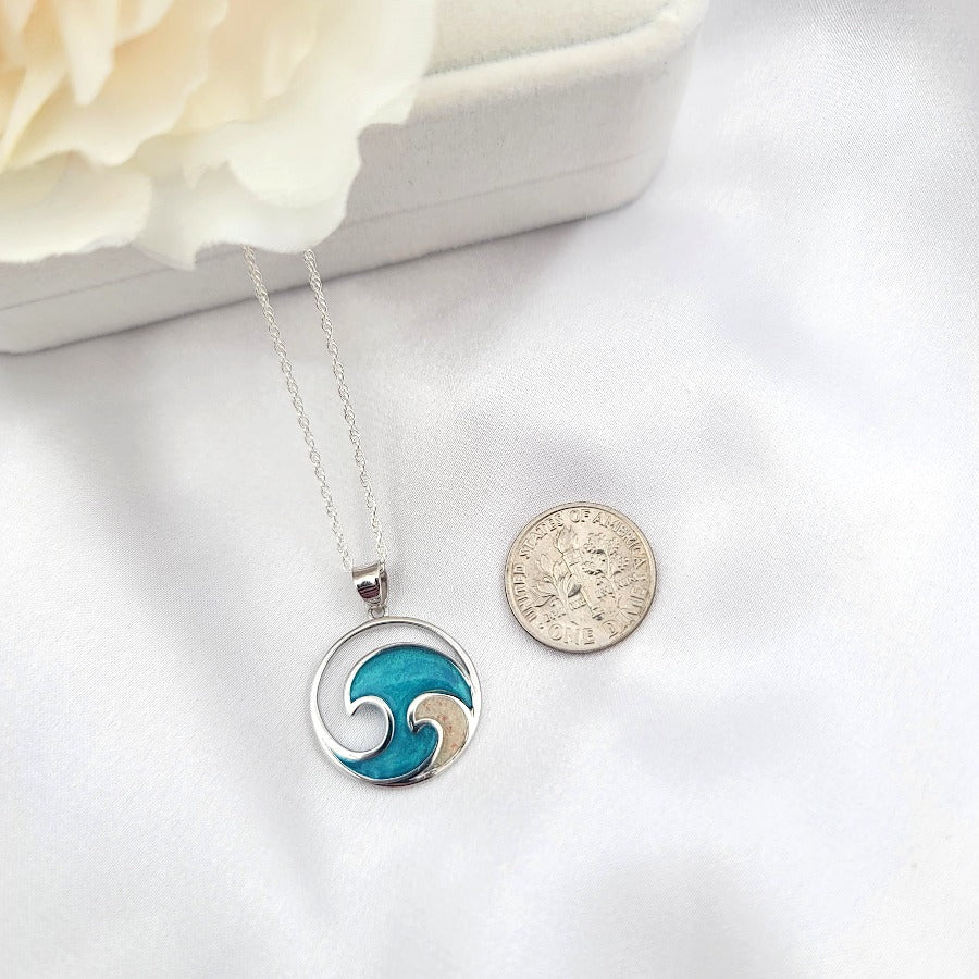 925 sterling silver ocean wave necklace