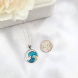 925 sterling silver ocean wave necklace