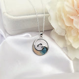 Ocean Wave Necklace Pendant 925 Sterling Silver Beach Jewelry