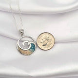 Ocean Wave Necklace Pendant 925 Sterling Silver Beach Jewelry