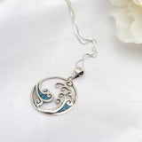 925 sterling silver ocean wave necklace