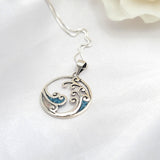 925 sterling silver ocean wave necklace