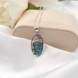 925 sterling silver blue ocean wave necklace