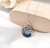 925 sterling silver ocean wave necklace